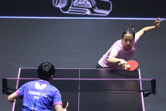 2026 WTT Champions Montpellier : Day 1 Shin Yubin of South Korea competes against Cheng I-Ching of Chinese Taipei during the Women s Singles round of 32 match on day one of the WTT Champions Montpellier 2026 at Sud de France ARENA in Montpellier, France, on October 27, 2026. Montpellier France  Copyright: xRemyxGrosx originalFilename:gros-notitle261027_npskm.jpg