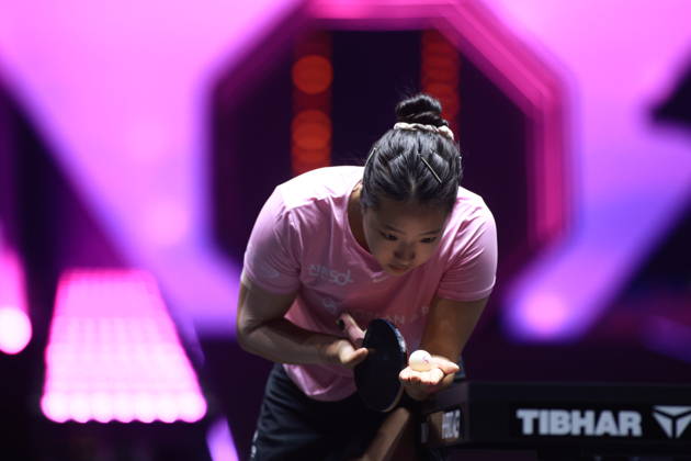 2026 WTT Champions Montpellier : Day 1 Shin Yubin of South Korea competes against Cheng I-Ching of Chinese Taipei during the Women s Singles round of 32 match on day one of the WTT Champions Montpellier 2026 at Sud de France ARENA in Montpellier, France, on October 27, 2026. Montpellier France  Copyright: xRemyxGrosx originalFilename:gros-notitle261027_npz8U.jpg