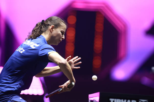 2026 WTT Champions Montpellier : Day 1 Camille Lutz of France plays a return against Sun Yingsha of China during the Women s Singles round of 32 match on day one of the WTT Champions Montpellier 2026 at Sud de France ARENA in Montpellier, France, on October 27, 2026. Montpellier France  Copyright: xRemyxGrosx originalFilename:gros-notitle261027_npsdI.jpg