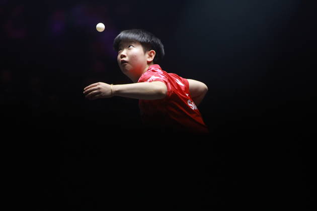 2026 WTT Champions Montpellier : Day 1 Sun Yingsha of China plays against Camille Lutz of France during the Women s Singles round of 32 match on day one of the WTT Champions Montpellier 2026 at Sud de France ARENA in Montpellier, France, on October 27, 2026. Montpellier France  Copyright: xRemyxGrosx originalFilename:gros-notitle261027_np08w.jpg