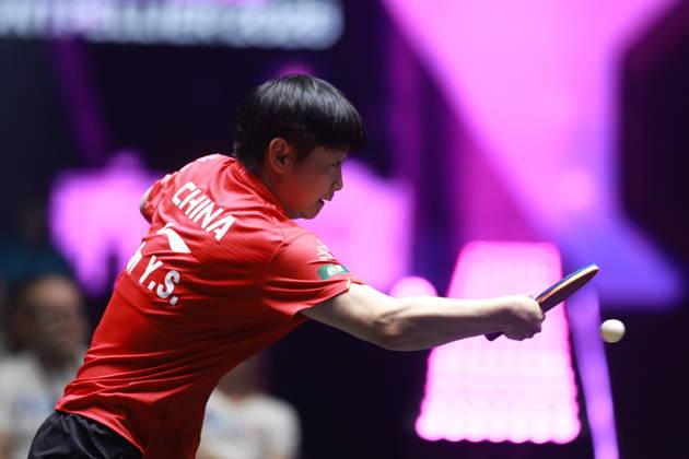 2026 WTT Champions Montpellier : Day 1 Sun Yingsha of China plays against Camille Lutz of France during the Women s Singles round of 32 match on day one of the WTT Champions Montpellier 2026 at Sud de France ARENA in Montpellier, France, on October 27, 2026. Montpellier France  Copyright: xRemyxGrosx originalFilename:gros-notitle261027_npzJp.jpg