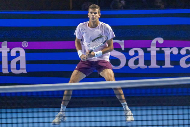 BASEL, SWITZERLAND, OCTOBER 27 Rafael Jodar of Spain in action during Day 4 of the Swiss Indoors Basel at St. Jakobshalle on October 27, 2026, in Basel, Switzerland Copyright: xJustPictures.ch PascalxvonxBürenx jp-en-EuSpIm-Pavo_Fotografie-06433