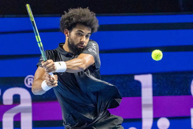 BASEL, SWITZERLAND, OCTOBER 27 Arthur Fils of France in action during Day 4 of the Swiss Indoors Basel at St. Jakobshalle on October 27, 2026, in Basel, Switzerland Copyright: xJustPictures.ch PascalxvonxBürenx jp-en-EuSpIm-Pavo_Fotografie-08142