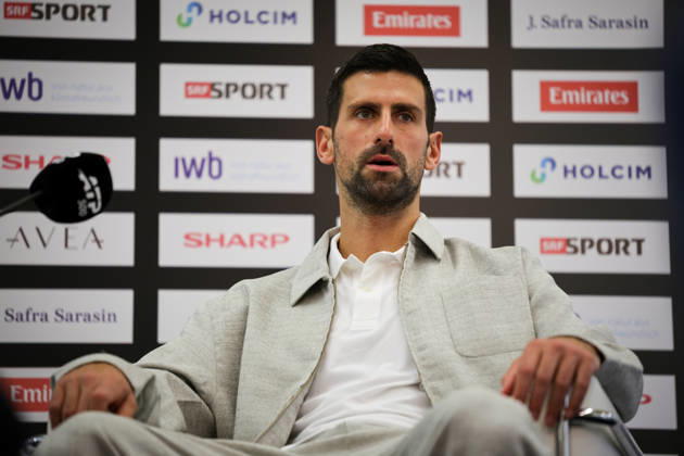 RECORD DATE NOT STATED 27th October 2026; St. Jakobshalle, Basel, Switzerland; ATP, Tennis Herren Tennis, Swiss Indoors Basel, Day 4; Novak Djokovic of Serbia speaks at a press conference, PK, Pressekonferenz ahead of the Swiss Indoors Basel AnthonyxBenoit