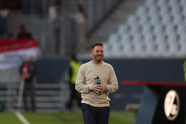 GER, Soccer, DFB Cup, 2nd Round, 2026–2027 Season, October 28, 2026, SC Freiburg vs. VfL Wolfsburg; Arrival at the stadium; Tobias Strobl, VfL Wolfsburg Head Coach; DFL regulations prohibit any use of photographs as image sequences and or quasi-video; Freiburg Europa-Park Stadium, Baden-Württemberg, Germany Copyright: xNordphoto Prihodax