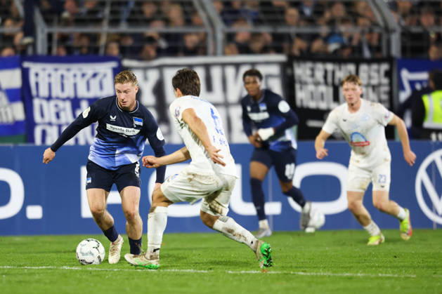 October 28, 2026, Soccer, Men s, DFB Cup, 2nd Round, SSV Jeddeloh II vs. Hertha BSC Berlin: Julian Eitschberger 2, Hertha BSC Berlin: Fynn Friedrichs 6, SSV Jeddeloh II