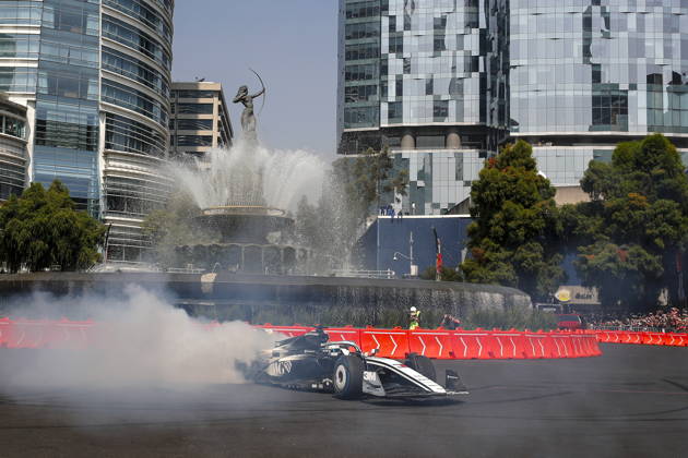 Formula One Show Run in Mexico City Cadillac driver Sergio Perez of Mexico shows his skills during a Formula One Show Run in Mexico City, Mexico, 28 October 2026. The Formula One Grand Prix of Mexico City race takes place on 01 November. MEXICO CITY Mexico  Copyright: xIsaacxEsquivelx