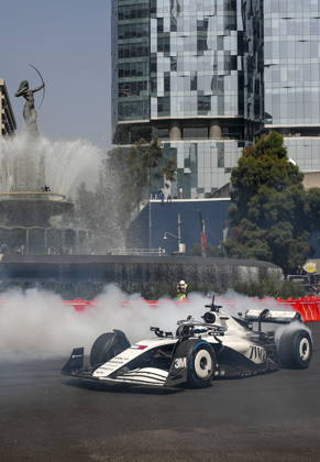 Formula One Show Run in Mexico City Cadillac driver Sergio Perez of Mexico shows his skills during a Formula One Show Run in Mexico City, Mexico, 28 October 2026. The Formula One Grand Prix of Mexico City race takes place on 01 November. MEXICO CITY Mexico  Copyright: xIsaacxEsquivelx
