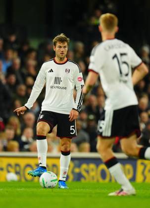 Joachim Andersen of Fulham Fulham v Crystal Palace, EFL Carabao Cup, Football, Craven Cottage, London, UK - 28 Oct 2026London Craven Cottage United Kingdom EDITORIAL USE ONLY No use with unauthorised audio, video, data, fixture lists, club league logos or live services. Online in-match use limited to 120 images, no video emulation. No use in betting, games or single club league player publications. Copyright: xJavierxGarcia Shutterstockx 17240234ap