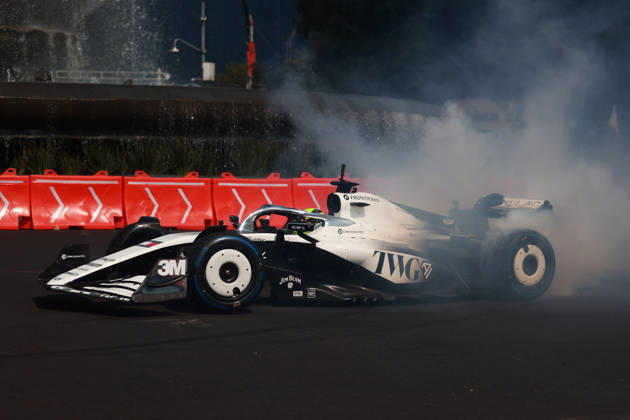 Mexico City Hosts Cadillac F1 Showrun with Driver Sergio Perez MEXICO CITY, MEXICO - OCTOBER 28: Formula 1 driver Sergio Perez of Mexico drives during a showrun on Paseo de la Reforma Avenue, in Mexico City, Mexico on October 28, 2026. The exhibition took place ahead of the Mexico City Grand Prix, where Perez will mark his 300th career Formula 1 race start. Daniel Cardenas Anadolu Mexico City Mexico. Editorial use only. Please get in touch for any other usage.  Copyright: x2026xAnadoluxDanielxCardenasx