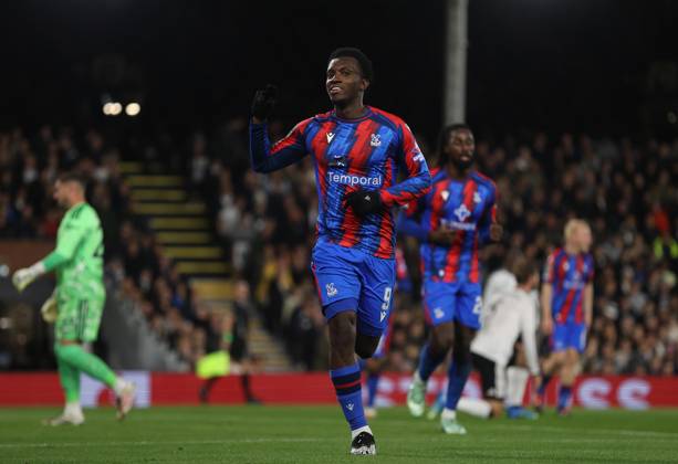 Carabao Cup - Fulham FC v Crystal Palace FC LONDON, ENGLAND - OCTOBER 28: GOAL 1-0, Eddie Nketiah of Crystal Palace goal celebration after scoring a goal to put Crystal Palace 1-0 ahead during the Carabao Cup Last 16 match between Fulham FC v Crystal Palace FC at Craven Cottage Stadium on October 28, 2026 in London, England. (Photo by Daniel Weir) London Craven Cottage Stadium England Copyright: xDanielxWeir SportsxPressxPhotox Sportspressphoto_SPR270258