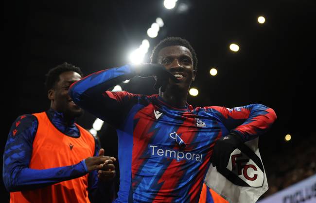 Carabao Cup - Fulham FC v Crystal Palace FC LONDON, ENGLAND - OCTOBER 28: GOAL 1-0, Eddie Nketiah of Crystal Palace goal celebration after scoring a goal to put Crystal Palace 1-0 ahead during the Carabao Cup Last 16 match between Fulham FC v Crystal Palace FC at Craven Cottage Stadium on October 28, 2026 in London, England. (Photo by Daniel Weir) London Craven Cottage Stadium England Copyright: xDanielxWeir SportsxPressxPhotox Sportspressphoto_SPR270263