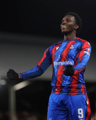 Carabao Cup - Fulham FC v Crystal Palace FC LONDON, ENGLAND - OCTOBER 28: GOAL 1-0, Eddie Nketiah of Crystal Palace goal celebration after scoring a goal to put Crystal Palace 1-0 ahead during the Carabao Cup Last 16 match between Fulham FC v Crystal Palace FC at Craven Cottage Stadium on October 28, 2026 in London, England. (Photo by Daniel Weir) London Craven Cottage Stadium England Copyright: xDanielxWeir SportsxPressxPhotox Sportspressphoto_SPR270269