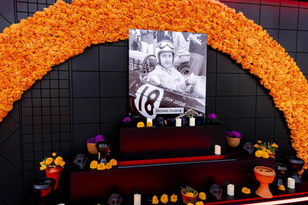 MEXICO CITY: A memorial to Moisés Solana during the Formula 1 Mexican Grand Prix at the Autódromo Hermanos Rodríguez on October 28, 2026, in Mexico City, Mexico. Photo by DeFodi Images