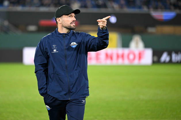 Paderborn, Home Deluxe Arena, October 28, 2026, GER, Men s, DFB Cup, 2nd Round, 2026–2027 Season, SC Paderborn vs. VfB Stuttgart, Photo: Coach Ralf KETTEMANN, Paderborn, For editorial use only. DFB regulations prohibit any use of photographs as image sequences and or quasi-video. North Rhine-Westphalia, Germany