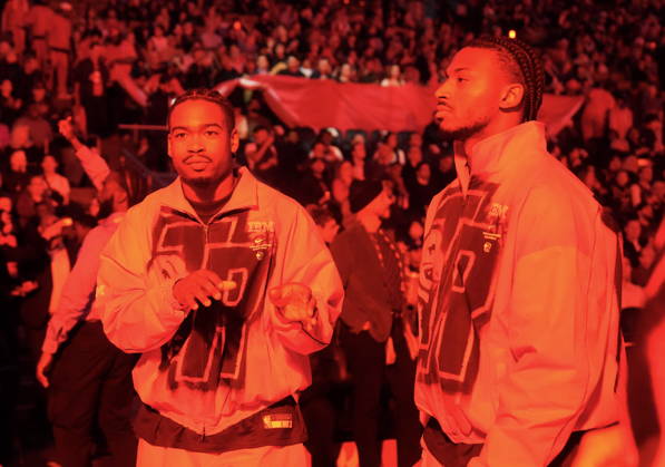 October 28, 2026, Toronto, On, CANADA: Toronto Raptors guard Jamal Shead, left, gets ready to play against the Orlando Magic prior to first half NBA, Basketball Herren, USA basketball action in Toronto on Wednesday, Oct. 28, 2026. Canada News - October 28, 2026 - ZUMAc35_ 20261028_zaf_c35_110 Copyright: xNathanxDenettex