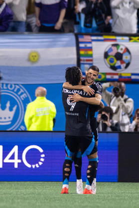 October 28, 2026: Charlotte FC forward Liel Abada (11) celebrates with forward Idan Toklomati (9) during the second half against the CF Montreal in the MLS, Fussball Herren, USA match up at Bank of America Stadium in Charlotte, NC. Mandatory Credit: -Cal Media Charlotte United States - ZUMAc04_ 20261028_zma_c04_015 Copyright: xScottxKinserx