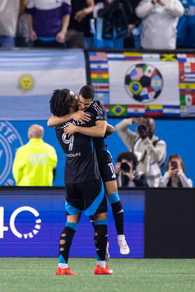 October 28, 2026: Charlotte FC forward Liel Abada (11) celebrates with forward Idan Toklomati (9) during the second half against the CF Montreal in the MLS, Fussball Herren, USA match up at Bank of America Stadium in Charlotte, NC. Mandatory Credit: -Cal Media Charlotte United States - ZUMAc04_ 20261028_zma_c04_025 Copyright: xScottxKinserx