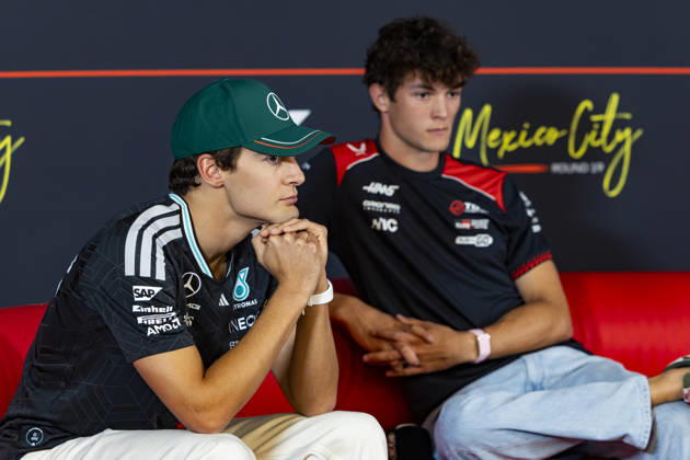 F1 - MEXICO CITY GRAND PRIX 2026 RUSSELL George (gbr), Mercedes AMG F1 Team W17, portrait, pre-event press conference, PK, Pressekonferenz during the 2026 Formula 1 Mexico City Grand Prix, 19th round of the 2026 Formula One World Championship, WM, Weltmeisterschaft from October 30 to November 1, 2026 on the Autodromo Hermanos Rodriguez, in Mexico City, Mexico - Mexico CityMexico  Copyright: xJulienxDelfossex