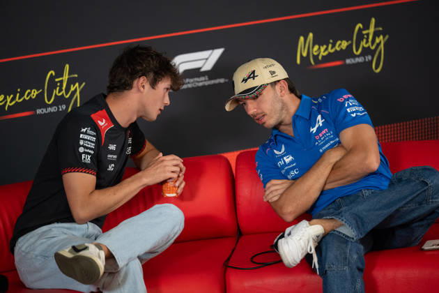 Formula 1 Mexican Grand Prix - press conference, PK, Pressekonferenz - Mexico City Haas F1 Team driver Oliver Bearman (87) and Alpine driver Pierre Gasly (10) during a press conference ahead of the Mexican Formula 1 Grand Prix in Mexico City on October 29, 2026. Photo by Alexis Jumeau ABACAPRESS.COM Mexico City  Copyright: xJumeauxAlexis ABACAx