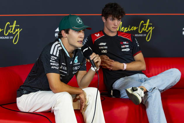 F1 - MEXICO CITY GRAND PRIX 2026 RUSSELL George (gbr), Mercedes AMG F1 Team W17, portrait, pre-event press conference, PK, Pressekonferenz during the 2026 Formula 1 Mexico City Grand Prix, 19th round of the 2026 Formula One World Championship, WM, Weltmeisterschaft from October 30 to November 1, 2026 on the Autodromo Hermanos Rodriguez, in Mexico City, Mexico - Mexico CityMexico  Copyright: xJulienxDelfossex