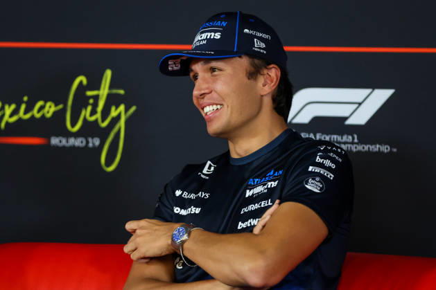 RECORD DATE NOT STATED 29th October 2026; Autodromo Hermanos Rodriguez, Mexico City, Mexico; Formula 1, Mexican Grand Prix, Arrival Day; Alexander Albon of Thailand and Atlassian Williams F1 Team during Drivers press conference, PK, Pressekonferenz KimberlyxFenton