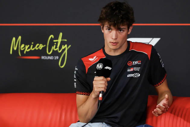 RECORD DATE NOT STATED 29th October 2026; Autodromo Hermanos Rodriguez, Mexico City, Mexico; Formula 1, Mexican Grand Prix, Arrival Day; Oliver Bearman of Great Britain and TGR Haas F1 Team during Drivers press conference, PK, Pressekonferenz KimberlyxFenton