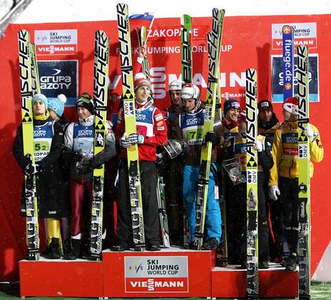 Skispringen, Siegerehrung des WC in Zakopane