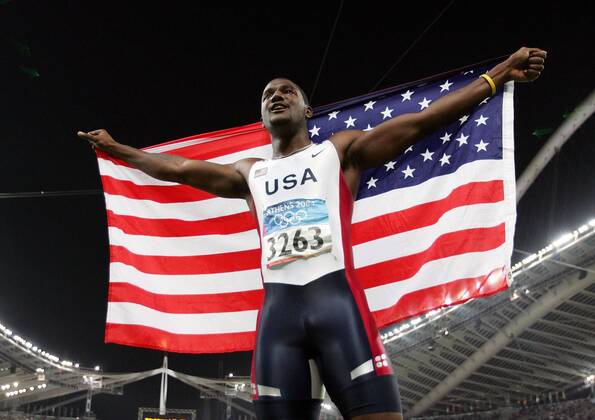 Olympics 2004 - Athletics, Justin Gatlin wins the 100m Sprint