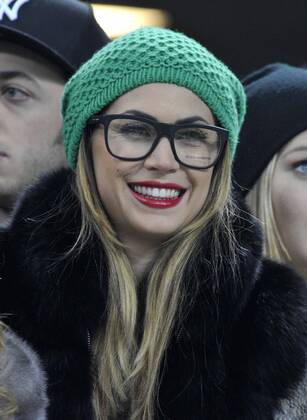 Football, Kevin Prince Boateng's girlfriend Melissa Satta at the match AC Milan - FC Barcelona