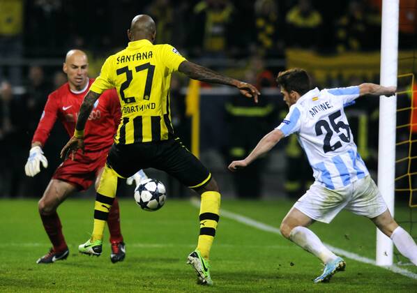 Fussball, Champions League, Borussia Dortmunds Siegtor durch Santana