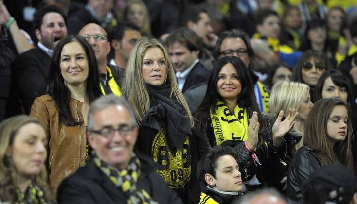 Fussball, Champions League, BVB Spielerfrauen schauen sich das Spiel ihrer Maenner an