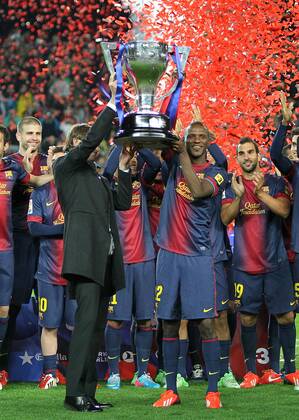 Fussball, Spanien, Primera Division, Siegerehrung fuer den spanischen Meister FC Barcelona