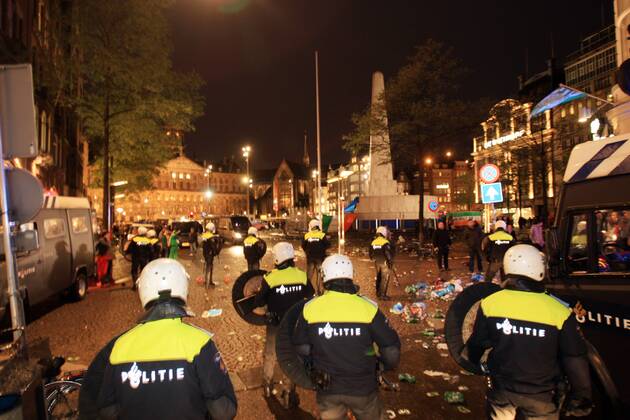 Fussball, Champions League, Fans von Celtic Glasgow randalieren in Amsterdam