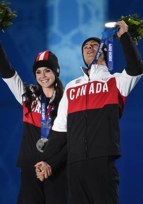 Sotschi 2014, Eistanzen, Siegerehrung Olympiasieger Meryl Davis und Charlie White