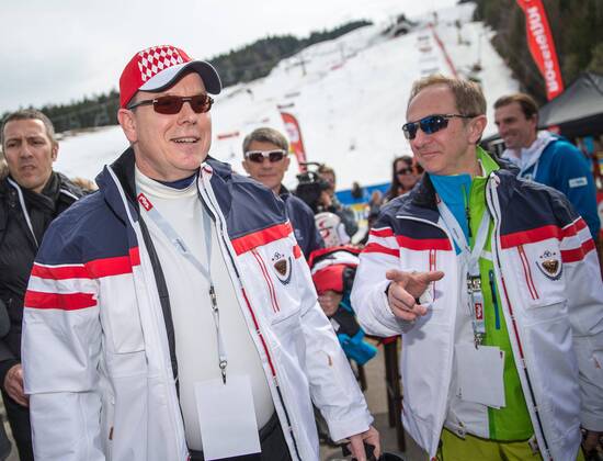 Prince Albert of Monaco at the World Star Ski Event in Seefeld