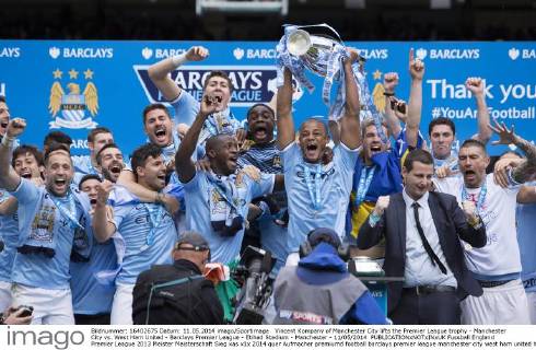 Fussball, England, Premier League, Manchester City feiert die Meisterschaft 2014