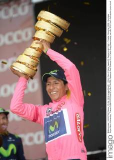 Cycling, Giro d Italia, Nairo Quintana overall winner ahead of Rigoberto Uran and Fabio Aru