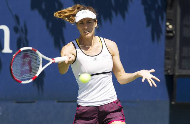 Tennis, Training US Open mit Boris Becker und Novak Djokovic und Andrea Petkovic