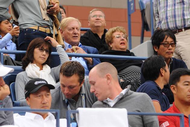 Tennis, US Open, Nishikoris Eltern auf der Tribuene