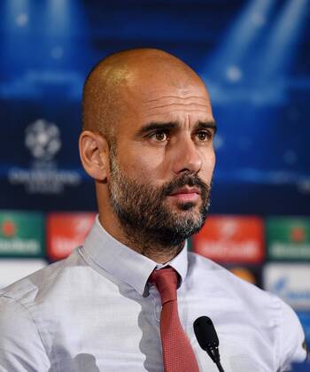 Fussball, Champions League, Pep Guardiola bei der Pk des FC Bayern München