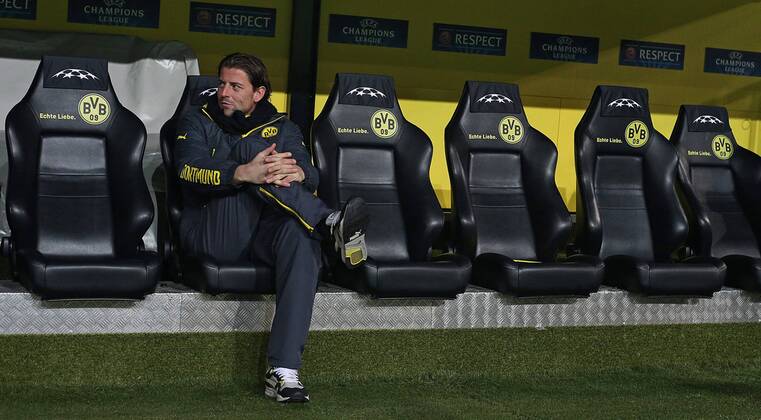 Fußball, Champions League, BVB-Torwart Roman Weidenfeller auf der Ersatzbank