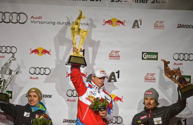 Ski Alpin, Weltcup in Kitzbühel, Super-Kombination der Herren, Siegerehrung