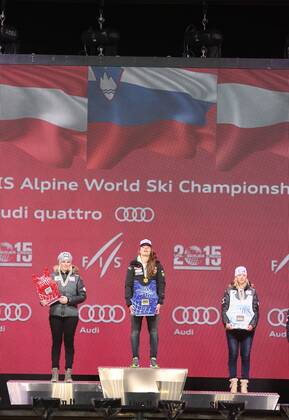 Ski Alpin, WM, Beaver Creek, Alpine Kombination Damen, Siegerehrung