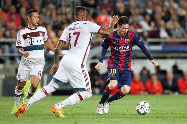 Fußball, Champions League, Halbfinale FC Barcelona - FC Bayern München, Messi gegen Boateng