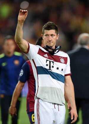 Fußball, Champions League, Halbfinale FC Barcelona - FC Bayern München, Lewandowski nach dem Spiel ohne Maske