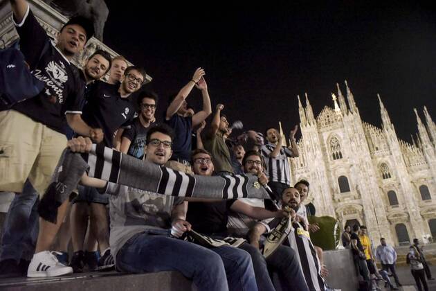 Fußball, Champions League, Juventus Fans feiern Finaleinzug in Mailand