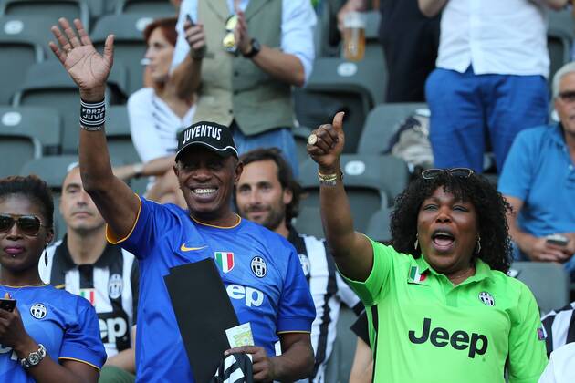 Fußball, Champions League Finale, Familie von Juve Spieler Pogba auf der Tribüne