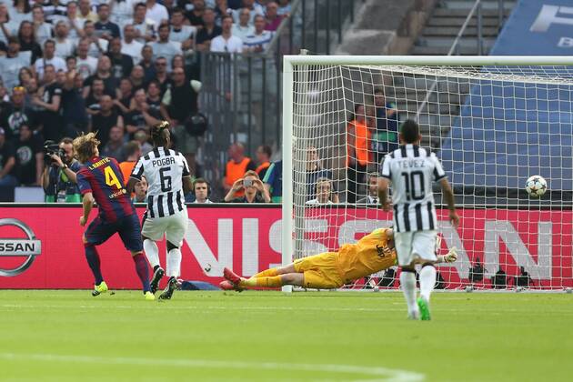 Fußball, Champions League Finale, Juventus Turin - FC Barcelona, Rakitic erzielt Tor zum 0:1 für Barca