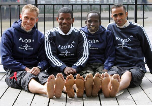 Athletics, London Marathon, Shooting with the favourites around top star Haile Gebrselassie